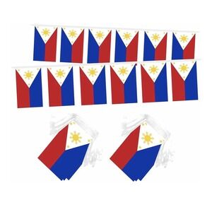 2 Pack Filipino Philippines Mini Flag Banner String Small - New In Package
